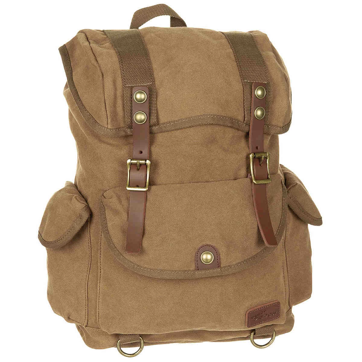 Rucksack Canvas Gerri Mit Leder-Details Braun